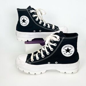 Converse Chuck Taylor  Lugged High-Top Platform Shoes Black WOMENS 7 - NEW LACES